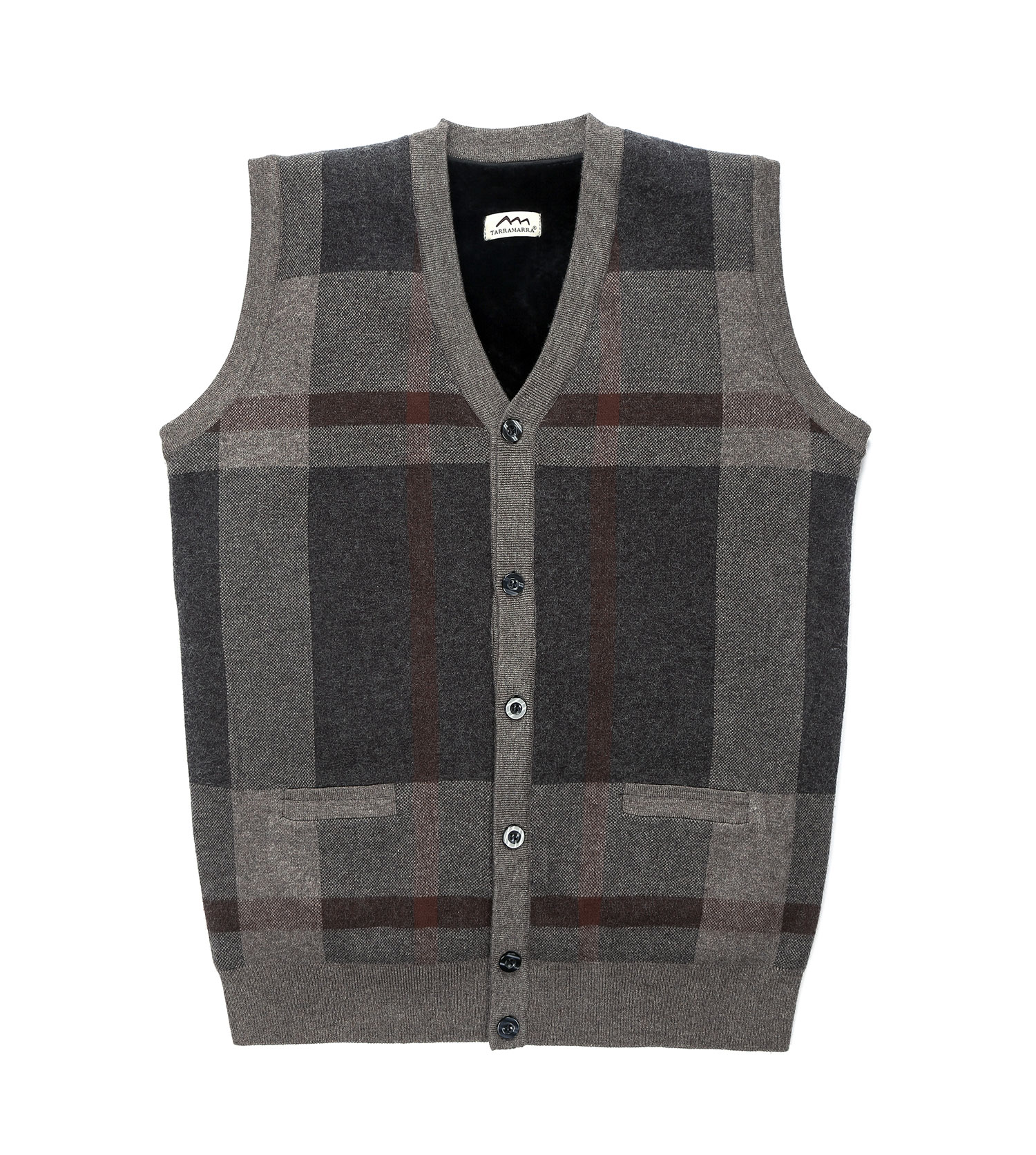 Plaid Knitted Wool Vest – Tarramarra